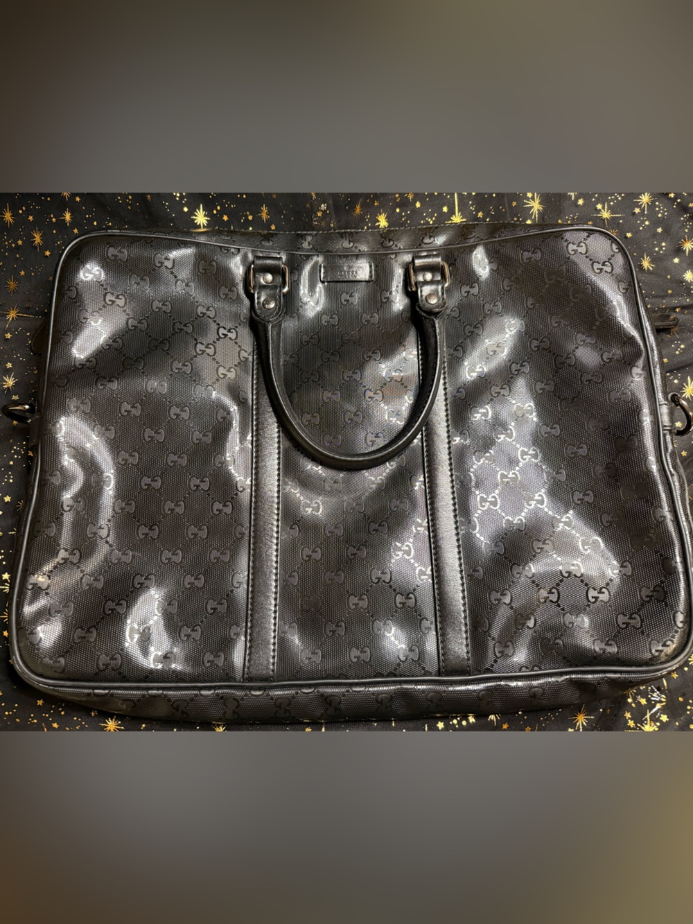 Gucci Black GG Briefcase